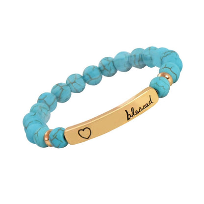 Turquoise Natural Stone Bead Blessed Bracelet