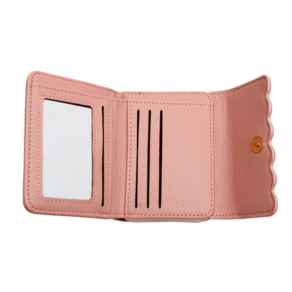 Accordian Wallet Pink Snap Cardholder for Women