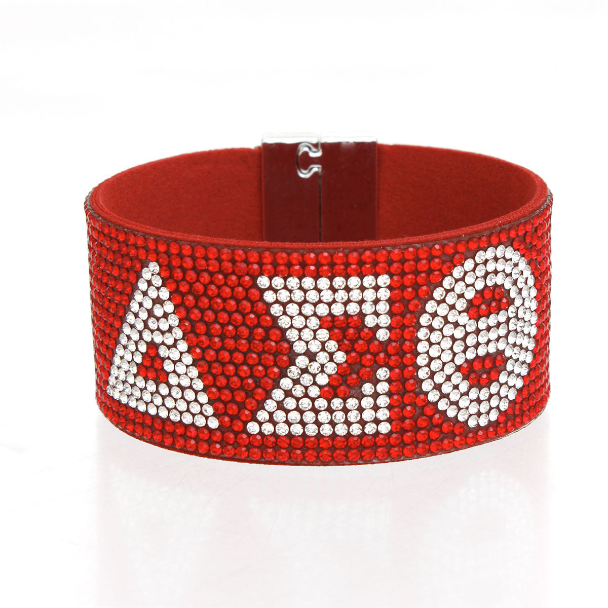 DST Sorority Red Rhinestone Magnetic Bracelet