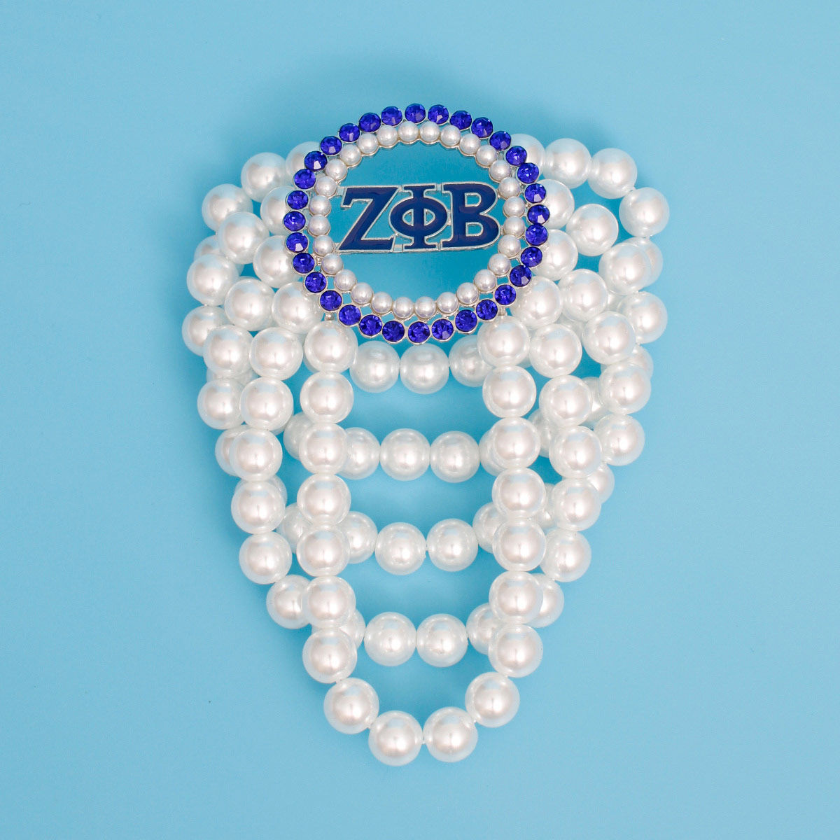 Pearl Bracelet Zeta Phi Blue White for Women