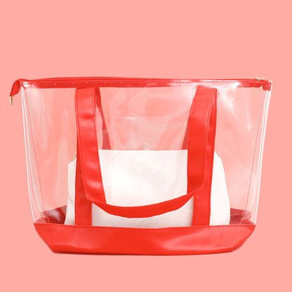 Tote Red Clear Delta Sorority Bag for Women