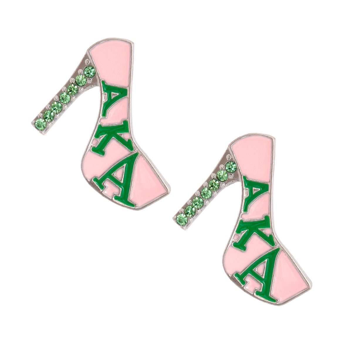 AKA Pink Green Platform Studs