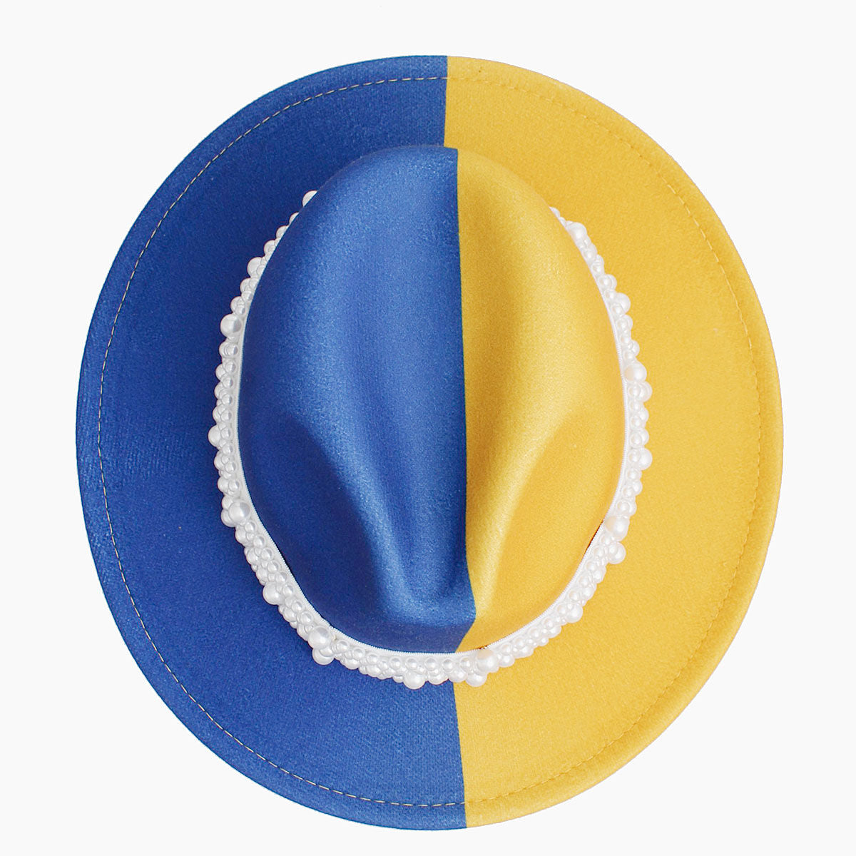 SGRHO Sorority Gold Blue Fedora Pearl Band Hat