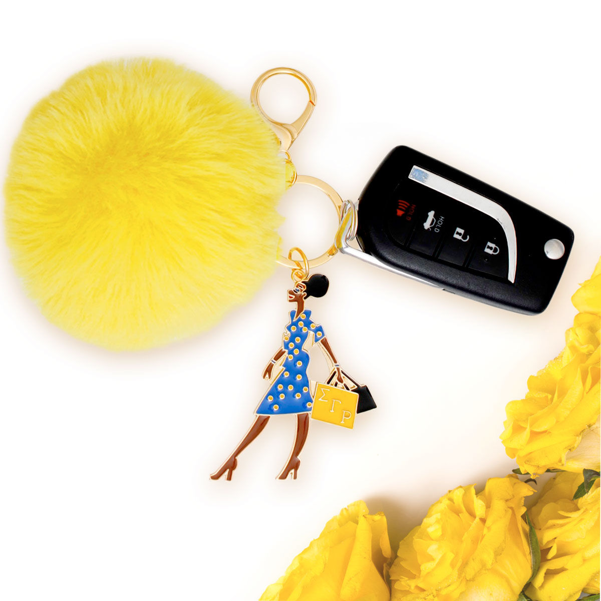 SGRHO Sorority Glam Gal Pom Pom Keychain Women