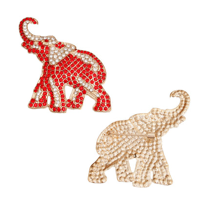 DST Sorority Gold and Red Full Elephant Brooch