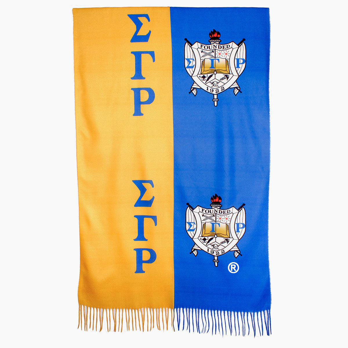 Sigma Gamma Gold Blue Shield Fashion Shawl Scarf