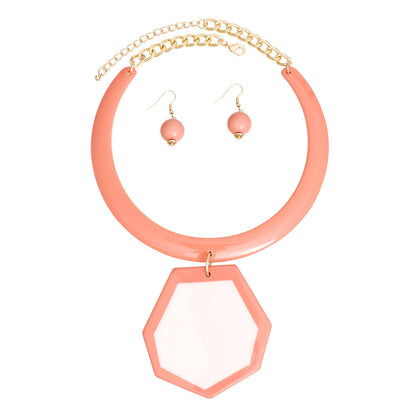 Customizable Pink Geometric Pendant