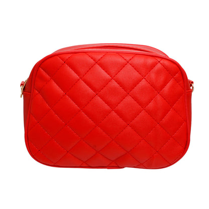 Crossbody Small Red Quilted Chain Strap Bag Women