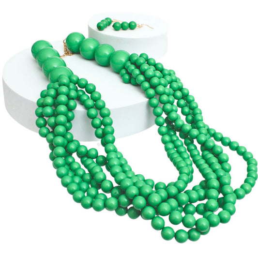 Green Bubble Gum Bead Set